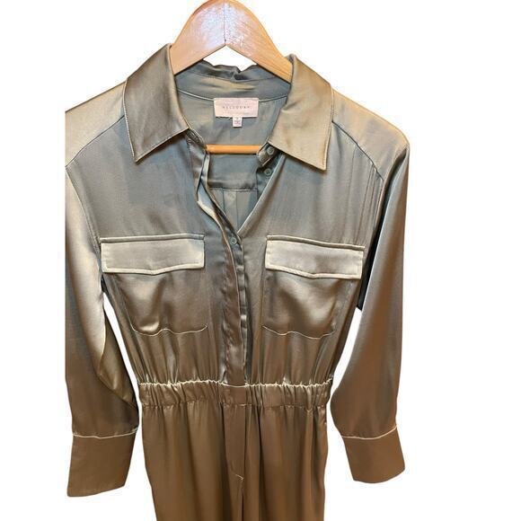 Nordstrom Brand, MELLODAY Long Sleeve Stain Utility Jumpsuit in Olive Size Small - Picture 4 of 13